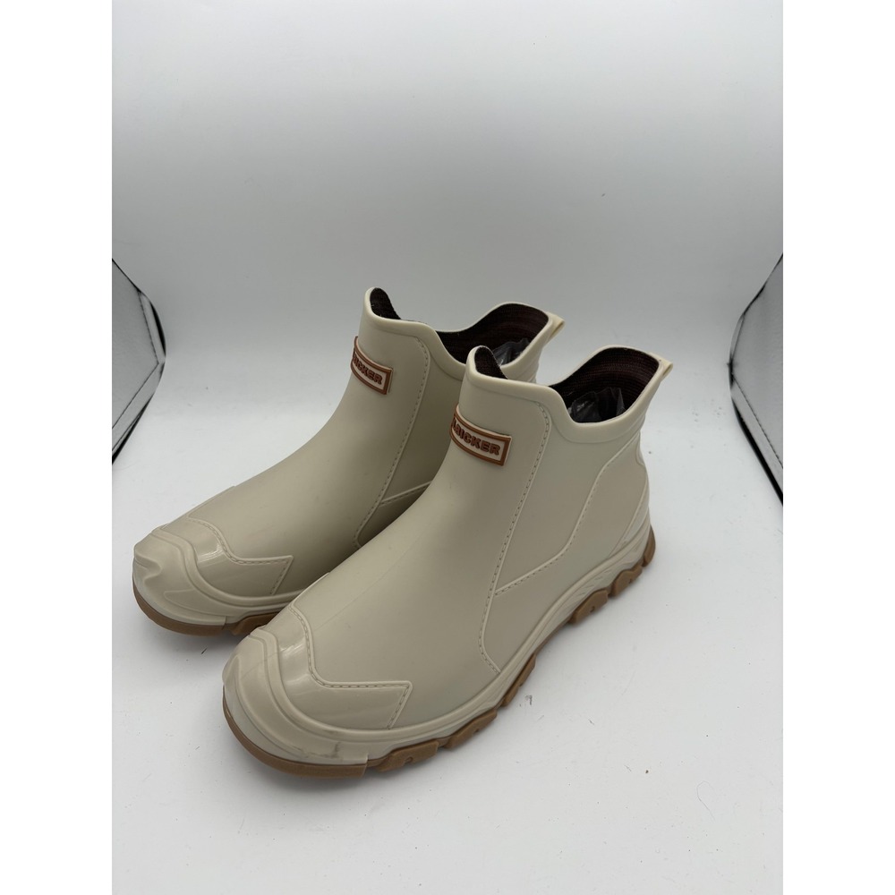 Albicker Boots Mens Size 9 White Rubber Ankle Rain Waterproof Slip Resistant